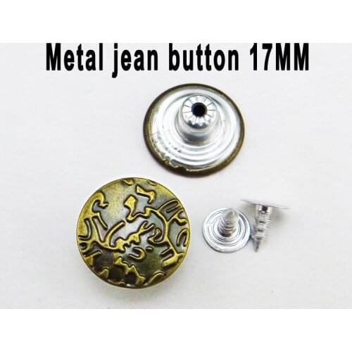 30PCS 17MM bronze tone metal jeans trousers button brand round GARMENT buttons clothes accessory MJB-313