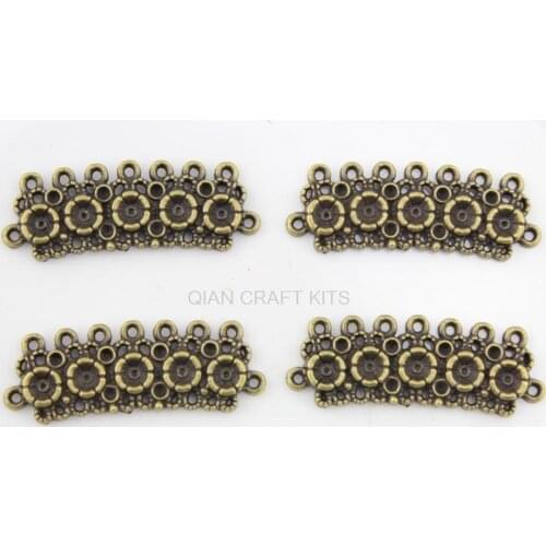 50 pcs flower antique bronze connector zinc alloy pendant, charm, drops for diy 43X15mm connector
