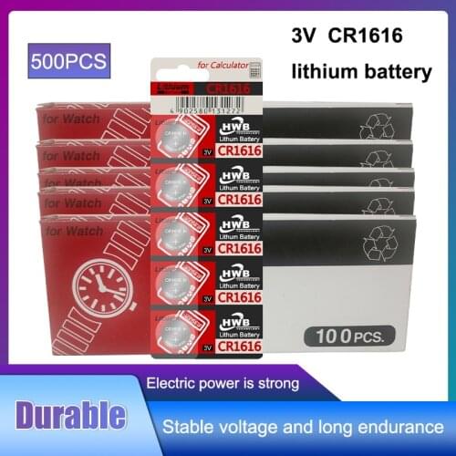 500pc/lot For Eaxell 3V CR1616 Button Cell Battery For Watch Car Remote Key cr 1616 ECR1616 GPCR1616 3v Lithium Battery