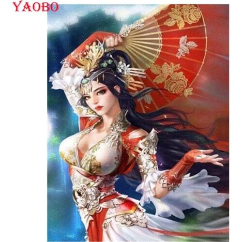 5D diy diamond painting Japanese geisha/woman full square round diamond embroidery full display mosaic cross stitch home decor