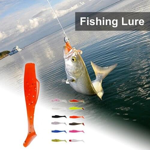 High Density 6Pcs 8.5cm 5g Fishing Lure Simulation Bionic TPR T-Tail Swimming Soft Bait for Bass Sea Fish Tackle Accessories