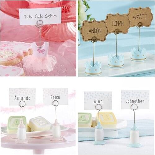 6pcs Cute Place Card Holder Baby Shower Baby Kits Birthday Party Name Table Setting Marker Shop Display Price Tag Note Holder