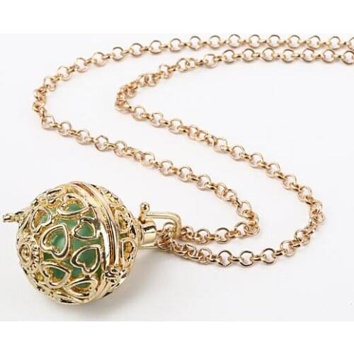 80cm Long Chain with DIY Openable Hearts Locket Pendant and 16mm Belly Ball engelsrufer harmony ball necklace