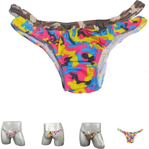 Brand Mens low waist sexy male panties Camouflage briefs Underwear bikini ZJH850s