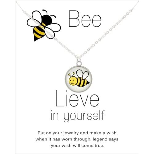 Bee Chain Necklaces Flamingos Unicorn Charms Necklace Women Men Jewelry Lovers Christmas Party Gift