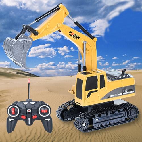 2.4Ghz 6CH Electric RC Excavator Remote Control Car Toy Metal Machine On Radio Controlled Toys For Boys 258-1