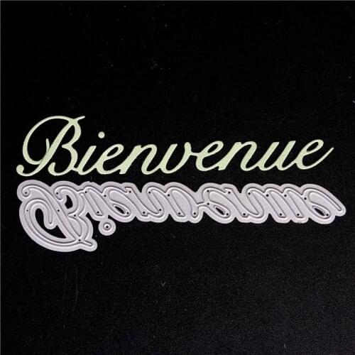 French Word Metal Cutting Dies For Diy Scrapbooking Die Cut New Cuts For Paper Card Making Craft Embossing Welcome