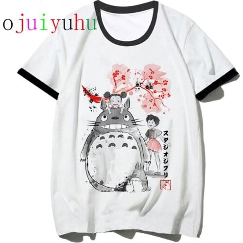 Totoro Studio Ghibli Harajuku Kawaii T Shirt Women Ullzang Miyazaki Hayao Tshirt Funny Cartoon T-shirt Cute Anime Top Tee Female
