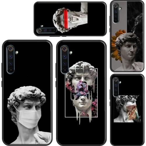 Greek Aesthetics Plaster statue art For OnePlus 9 9Pro 7 8 8Pro 8T 9R Case For Realme 8 7 6 Pro Q3 C3 C11 C15 C21 GT Neo Cover