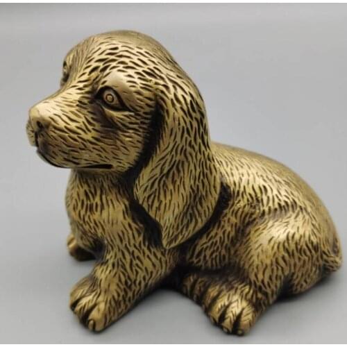 China brass archaize zodiac dog crafts statue