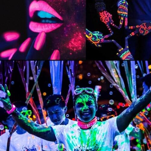 Colorful Makeup Face Body Painting Halloween Environmental Fluorescent Luminous Flash Acrylic Art Glowing Paint Makeup ToolTSLM1