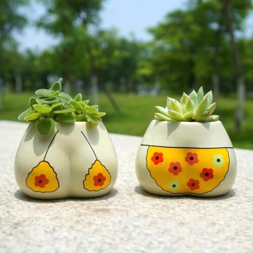 Cute Flower Pot Plant Pot Ceramic Vase Creative Gift Home Decor Ornaments Garden Decoration Bonsai Planter Succulent Pot