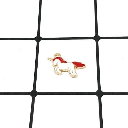 Hot Sale 50pcs DIY Fashion charm Enamel unicorn Alloy Pendant Making Bracelet Necklace Jewelry Accessories Animal series