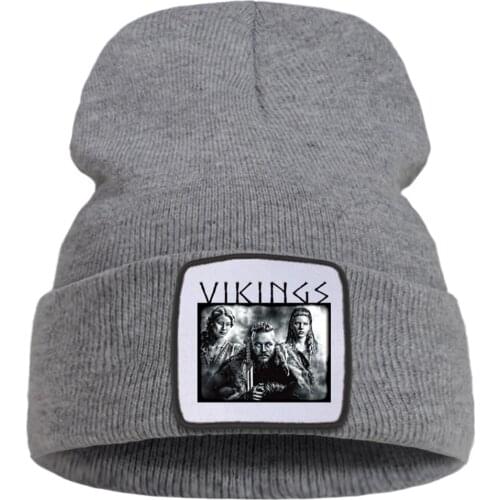 Vikings Fashion Hot Sale Brimless Hats Thick Outdoor Beanie Hat Unisex Wool Warm Knitted Cap Foldable Harajuku Hedging Caps