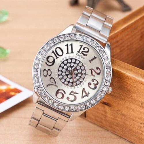 Fashion Luxury Diamond Watch Women Relogio Feminino Crystal Rhinestone Stainless Steel Analog Quartz Wrist Watch Clock Men