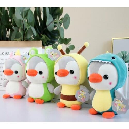 23cm Soft Cute Penguin Coseplay Dinosaur Unicorn Stuffed Animal Kids Baby Girls Lovely Gift Plush Doll Toy