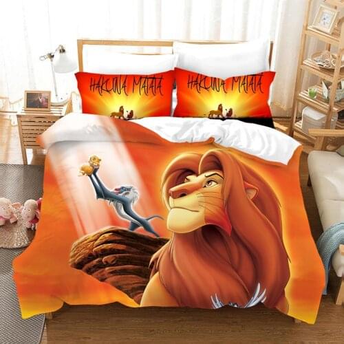 The Lion King Simba Customizable Three-piece Set 3D Digital Beddings Quilt Cover Bed Sheet And Quilt Cover Pillowcase Bedroom