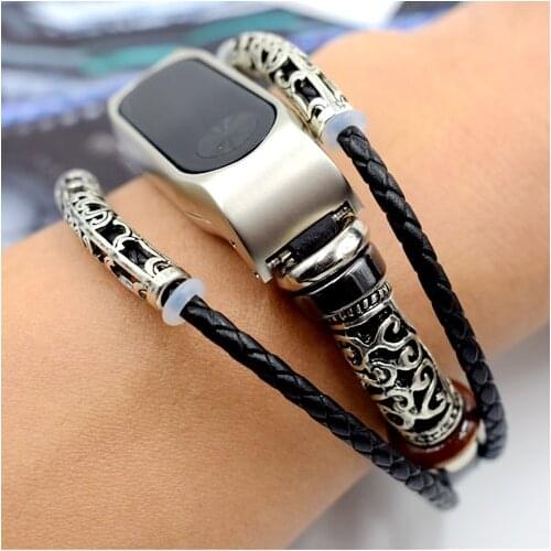 Newest Retro Watch Band For Xiaomi Band 3 Watch Real Leather With jewelry Wrist Strap For Xiaomi Band 2 Watchbands Bracelet