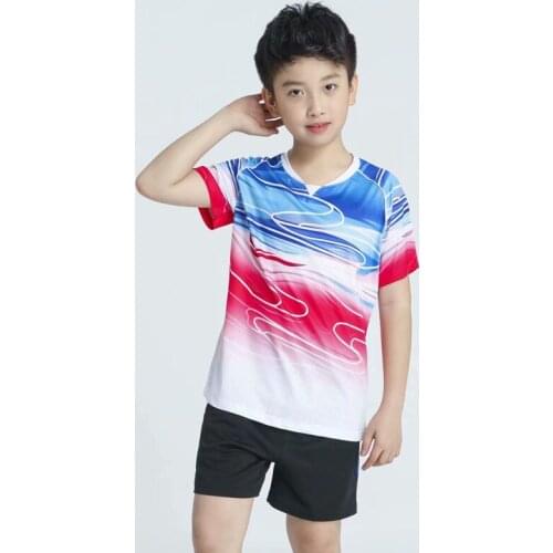 2020 new Children Badminton shirt shorts for kids , Boys Table Tennis shirt, kids tennis shirts Girls tennis t shirts custom
