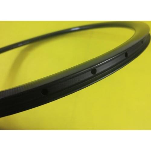 1 piece 700C 45mm depth Cyclo-cross carbon rim 25mm Width UD 45C 3K 3KTwill 12K Glossy Matte Cyclocross Clincher Tubeless