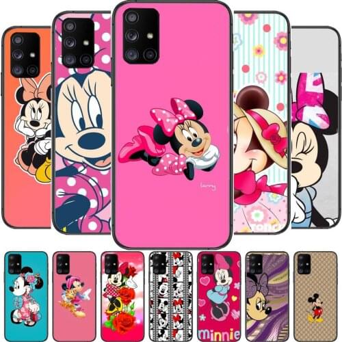 Cute Mickey and Minnie Phone Case Hull For Samsung Galaxy A 50 51 20 71 70 40 30 10 80 E 5G S Black Shell Art Cell Cove