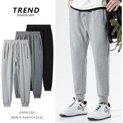 Boys' Pure Color Versatile Spring And Autumn Elastic Sports Pants MenS Korean Fashion Youth Student Loose Casual Trousers