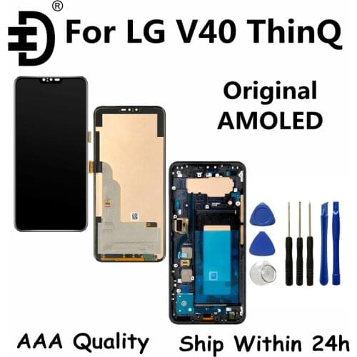 6.4" Original AMOLED For LG V40 ThinQ LCD Display Screen With Frame Touch Digitizer Assembly For LG V40 ThinQ Screen Replacement