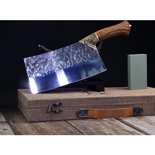Authentic Longquan ghost hand forged kitchen knife durable without sharpening chef knife kitchen dedicated meat cleaver