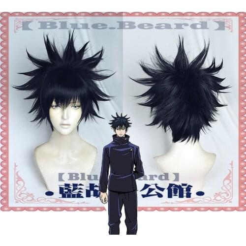 Fushiguro Megumi Cosplay Wig Jujutsu Kaisen Short Heat Resistant Synthetic Hair Halloween Carnival Party Wigs