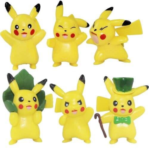6PCS PKQ Popular Solid Action Figures Cartoon Anime Figure Model Doll Cake Ornaments Present Toys for Children Kids Gifts