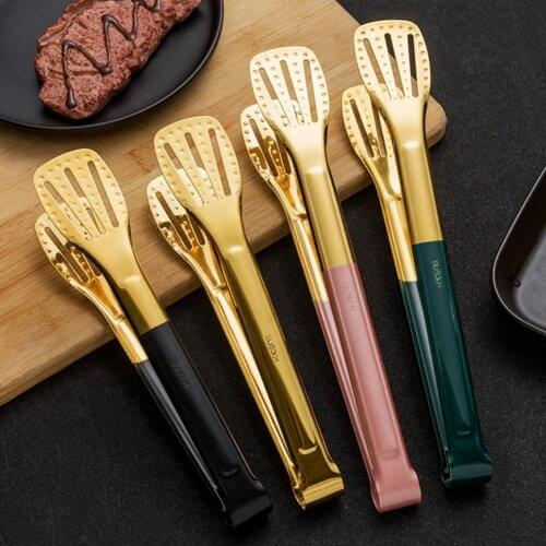 Portable Food Tongs Heat Resistant Stainless Steel Tongs Kitchen Salad Bread Cooking Tongs Food Clip BBQ Clip Kitchen Tools