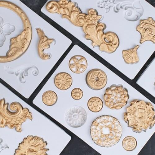Embossed & Frame Decoration Molds Fondant Cakes Decor Tools Silicone Mold Sugarcrafts Chocolate Baking Tools Cakes Gumpaste Form