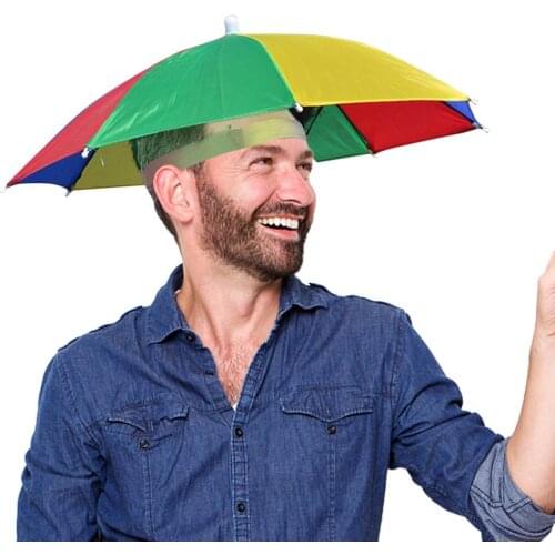 Foldable Head Umbrella Hat Cap Golf Sun Headwear Adjustable Camping Hiking Fishing Caps Hands Free Outdoor Umbrella Hat