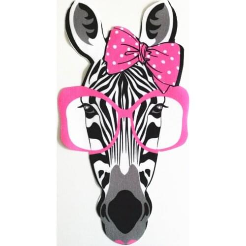 T shirt patch Diy Zebra head pattern 23cm brand logo iron on patches for clothing transfer printing fashion clothes top stickers