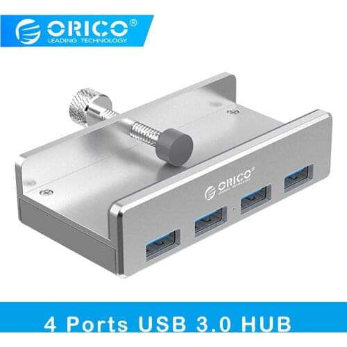 ORICO USB Hub Aluminum External 4Ports USB 3.0 Usb Splitter with 10-30mm Adjustable Clip for Macbook Air Laptop PC Computer Hubs