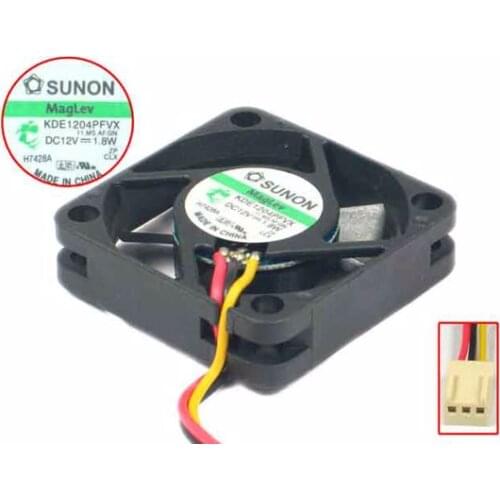 SUNON KDE1204PFVX 11.MS.AF.GN Server Cooling Fan DC 12V 1.8W 40x40x10mm 3-wire