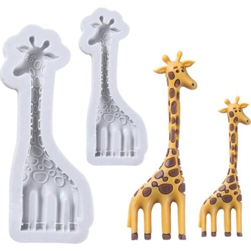 Animal giraffe Mold Fondant Chocolate Cake Decorating Tools Cupcake Silicone form Resin Sugar Craft Molds