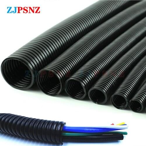 1M 5mm-15mm Corrugated Tube Auto Car Corrugated Tube Pipe Insulation Wires Harness Casing Corrugated Casings Universal