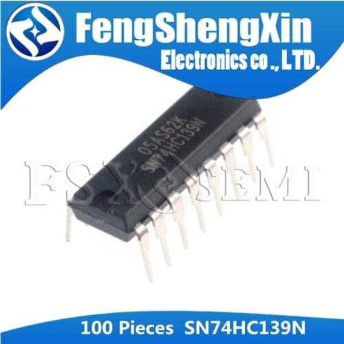 100PCS SN74HC139N DIP16 SN74HC139 DIP 74HC139N 74HC139 DIP-16 DUAL 2-LINE TO 4-LINE DECODERS/DEMULTIPLEXERS IC