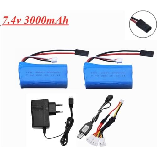 18650 Battery For MJX T40 T40C F39 F49 T39 Syma 822 BG1518 BG1513 BG1515 RC Car Boat Drone Parts 2s 7.4v 3000mAh Li-ion Battery