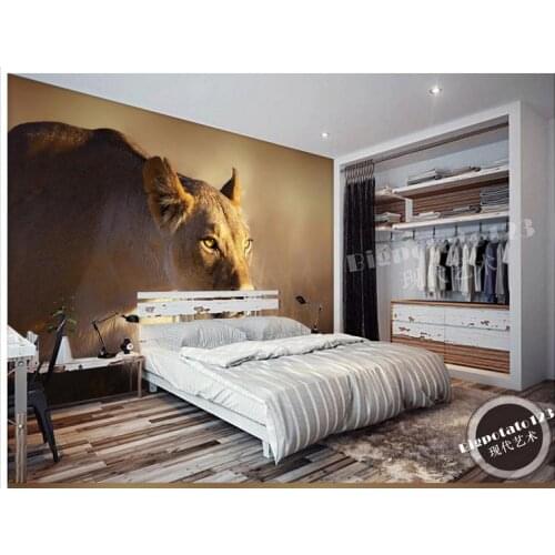3d wallpaper 3D custom wall paper 2015 new sun grass African wild lion animal TV setting wall mural wallpaper room decoration