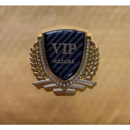 3D Gold Metal Auto Modified Grain Luxury VIP Car Trunk Side Seal Decals Sticker Badge Car Accessories