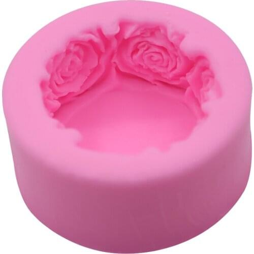 Promotion! 3D Round Rose Flowers Shape Silicone Soap Mold DIY Handmade Soap Molds Soap Making Cake Candle Molds Craft Decoration