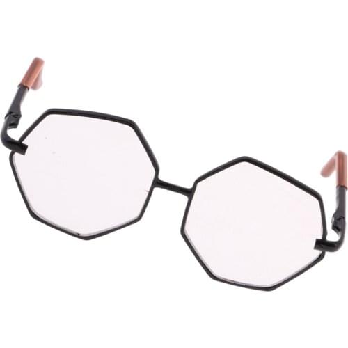 Doll Accessories Metal Frame Hexagon Glasses Sunglasses for 12inch Blythe Dolls Transparent