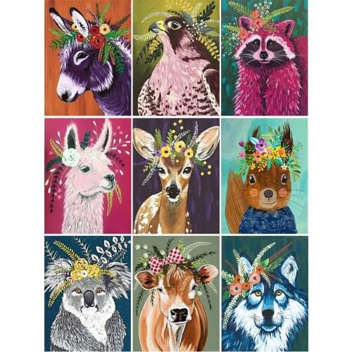 5D DIY Diamond Painting Animals Dog Deer Cross Stitch Kit Full Drill Square Embroidery Mosaic Art Picture of Rhinestones Decor