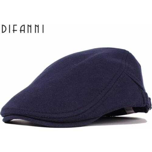 Difanni Autumn Winter Womens Fashion Corduroy Cute Ladies Hats Vintage Trendy Top Fedora Hat Cap for Woman Octagonal hats