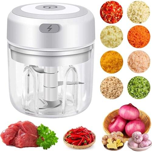 Electric Garlic Chopper Mini Garlic Press USB Vegetable Food Chopper Mincer Blender For Onion Chili Meat Smart Kitchen Tools