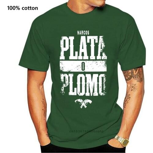Plata o plomo n arcos t shirt Design Short Sleeve S-XXXL Letters Crazy Funny Casual Spring Autumn Normal shirt