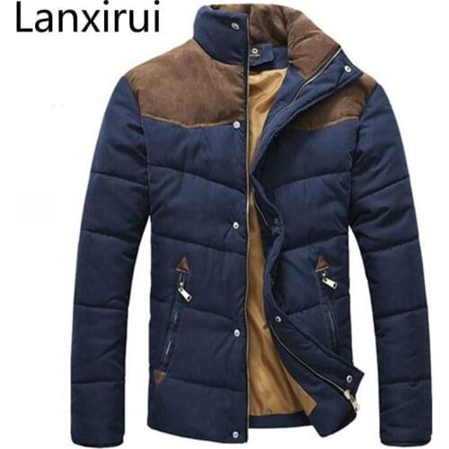 Hot Sale Men Winter Splicing Cotton-Padded Coat Jacket Winter Size M-XXL Parkas High Quality MWM169