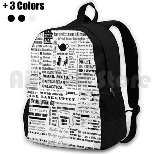 The Office Quotes Graphic Outdoor Hiking Backpack Riding Climbing Sports Bag The Office Michael Dwight Schrute Pam Beesly Jim